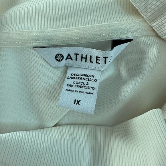 Athleta Venice Block Sweatshirt Shirt NWT Top Cream Taupe Brown Plus Size 1X - Picture 7 of 16